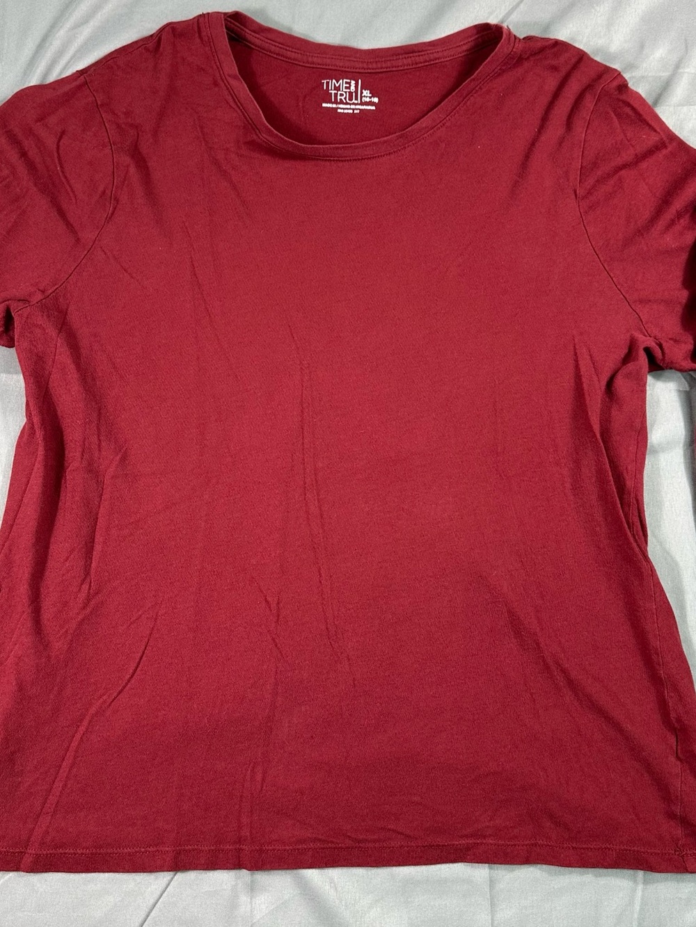 Time & Tru Shirt Womens Size XL Dark Red Long Sleeve